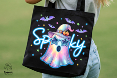 Iridescent Halloween Spooky Ghost Png Neon Glow Boo Product Image 4