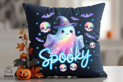 Iridescent Halloween Spooky Ghost Png Neon Glow Boo Product Image 5