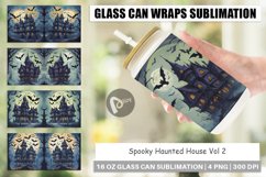 Glass Can Wraps Spooky Haunted House Product Image 1