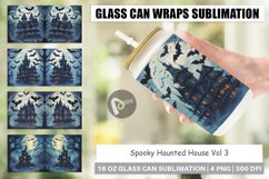 Glass Can Wraps Spooky Haunted House Product Image 1