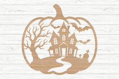 Spooky House Pumpkin Laser Cut SVG Product Image 2
