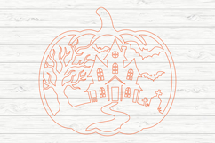 Spooky House Pumpkin Laser Cut SVG Product Image 3