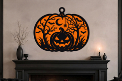 Spooky Jack O Lantern Bat Web Cut File Design Product Image 2