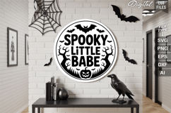 Spooky Little Babe SVG File | Halloween Round Sign SVG Product Image 2