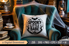 Spooky Little Babe SVG File | Halloween Round Sign SVG Product Image 6