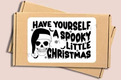 Spooky Little christmas packaging label for thermal printer ready to print instant download