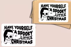 Spooky Little christmas packaging label for thermal printer ready to print instant download