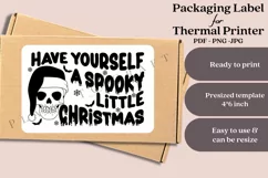 Spooky Little christmas packaging label for thermal printer ready to print instant download