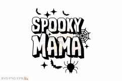 Retro Fall PNG Halloween Spooky Mama SVG PNG T-shirt Design Product Image 1