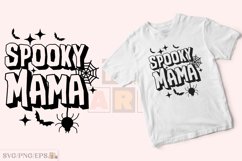 Retro Fall PNG Halloween Spooky Mama SVG PNG T-shirt Design Product Image 2