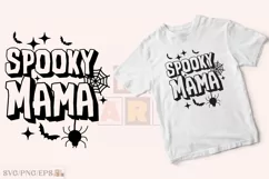 Retro Fall PNG Halloween Spooky Mama SVG PNG T-shirt Design Product Image 2