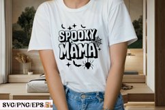 Retro Fall PNG Halloween Spooky Mama SVG PNG T-shirt Design Product Image 3