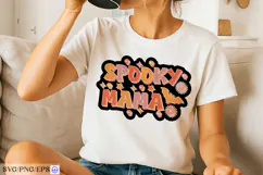 Retro Halloween Spooky Mama SVG PNG T-shirt Design Product Image 2