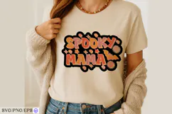 Retro Halloween Spooky Mama SVG PNG T-shirt Design Product Image 3