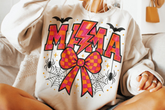 Halloween Mama Checkered PNG, Spooky Mama PNG, Mom Halloween Product Image 1