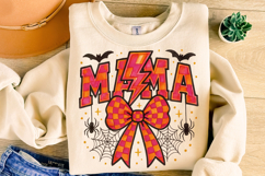 Halloween Mama Checkered PNG, Spooky Mama PNG, Mom Halloween Product Image 5