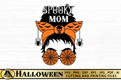 Spooky Mom SVG Halloween Messy Bun SVG Mom Life SVG Cut File Product Image 5