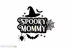 Fall Halloween Spooky Mommy Retro SVG T shirt Design Product Image 1