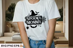 Fall Halloween Spooky Mommy Retro SVG T shirt Design Product Image 3