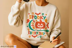 Spooky Mood Every Day Retro Halloween SVG PNG T-shirt Design Product Image 4
