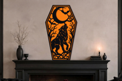 Spooky Moon Night Wolf Coffin Cut File Design Product Image 2