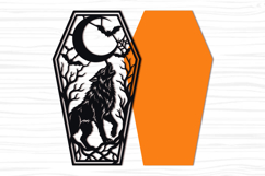Spooky Moon Night Wolf Coffin Cut File Design Product Image 3