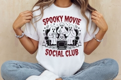Spooky Movie Club SVG PNG, Retro Halloween Spooky Vibes Product Image 8