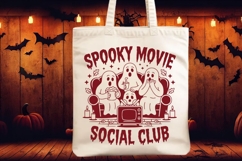 Spooky Movie Club SVG PNG, Retro Halloween Spooky Vibes Product Image 2