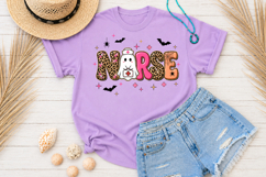Spooky Nurse Halloween PNG, Leopard Ghost Nurse Sublimation Product Image 3