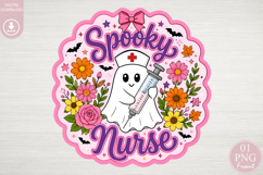 Spooky Nurse PNG, Cute Ghost Nurse Sublimation Design Product Image 1