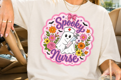 Spooky Nurse PNG, Cute Ghost Nurse Sublimation Design Product Image 2