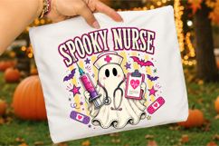 Spooky Nurse PNG,Halloween Ghost Nurse Medical Design Product Image 3
