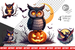 Halloween Owl Whispers Clipart Product Image 1