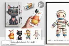 Halloween Patchwork Pals Digital Paper Product Image 1