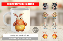 Halloween Patchwork Pals Mug Wrap Product Image 1