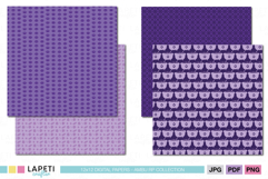 purple halloween patterns digital paper pack