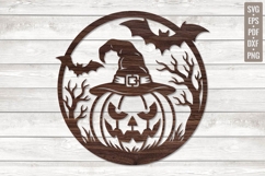 Spooky Pumpkin Door Hanger Svg Product Image 1