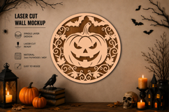 Spooky Pumpkin Face Laser Cut Product Image 1