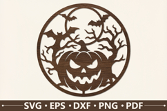 Spooky Pumpkin Forest Round SVG Design Product Image 1