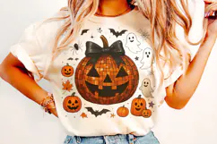 Halloween Coquette Pumpkin PNG, Pumpkin Spooky Bow PNG, Fall Product Image 1