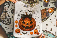Halloween Coquette Pumpkin PNG, Pumpkin Spooky Bow PNG, Fall Product Image 3