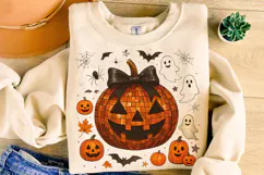 Halloween Coquette Pumpkin PNG, Pumpkin Spooky Bow PNG, Fall Product Image 4