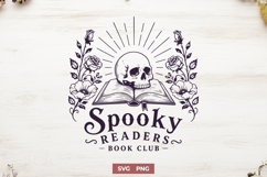 Spooky Readers Book Club SVG, Dark Academia Gothic Skull PNG Product Image 1