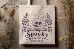 Spooky Readers Book Club SVG, Dark Academia Gothic Skull PNG Product Image 3