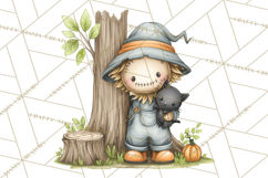 Spooky Scarecrows Halloween Clipart, Whimsical PNG Product Image 5