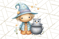 Spooky Scarecrows Halloween Clipart, Whimsical PNG Product Image 3