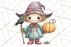 Spooky Scarecrows Halloween Clipart, Whimsical PNG Product Image 3