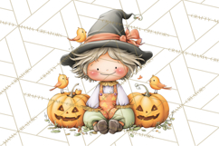 Spooky Scarecrows Halloween Clipart, Whimsical PNG Product Image 3