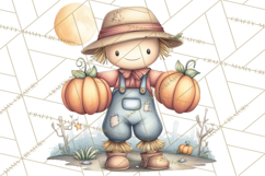 Spooky Scarecrows Halloween Clipart, Whimsical PNG Product Image 5