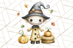 Spooky Scarecrows Halloween Clipart, Whimsical PNG Product Image 4